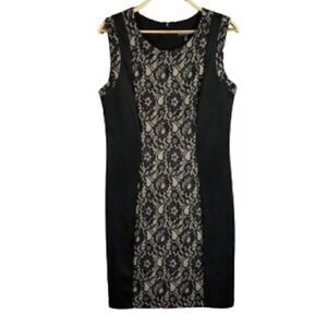 Cynthia Rowley Stretchy Black Lace Sheath Dress
